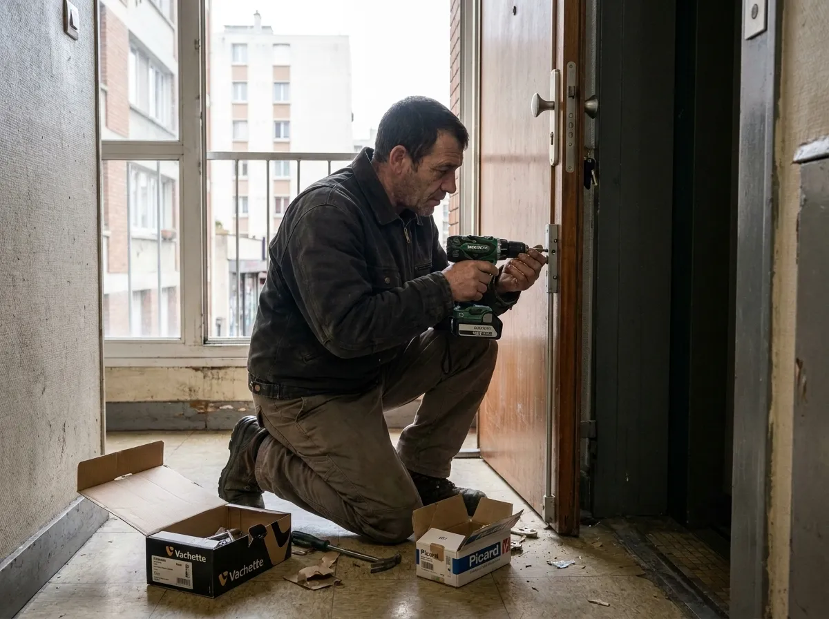 Pose d'une serrure multipoints certifiée A2P sur une porte d'immeuble à Vanves